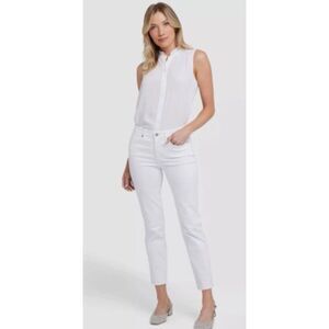 NEW NYDJ  Jeans Size 16 Sheri Slim High Rise Stretch Optic White $119